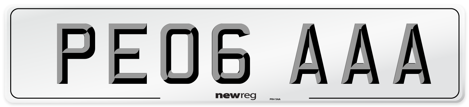 PE06 AAA Number Plate from New Reg